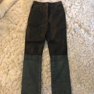 Chanel leather pants with Jean bottom. Sz 38.